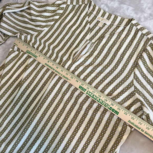 Michael Kors Top Womens 2X Cream Chain Link Print Lightweight Casual Nautical - Picture 7 of 11